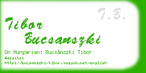 tibor bucsanszki business card